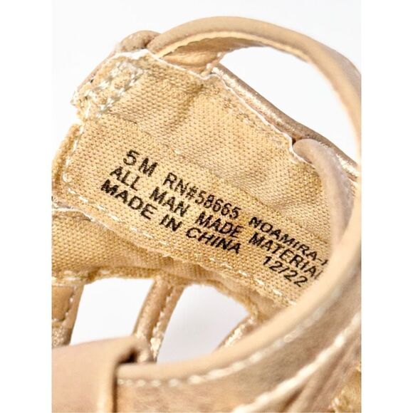 Nordstrom Gladiator Sandals Womens Size 5 Open Toe in Gold - Picture 7 of 9